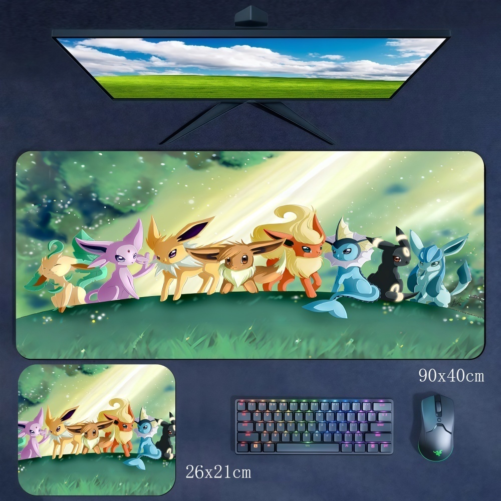 Gaming Accessories Images - 高画質アニメのかわいいポケモン大型ラバーマウスパッド、ゲーミングキーボードパッド、コンピューターアクセサリー