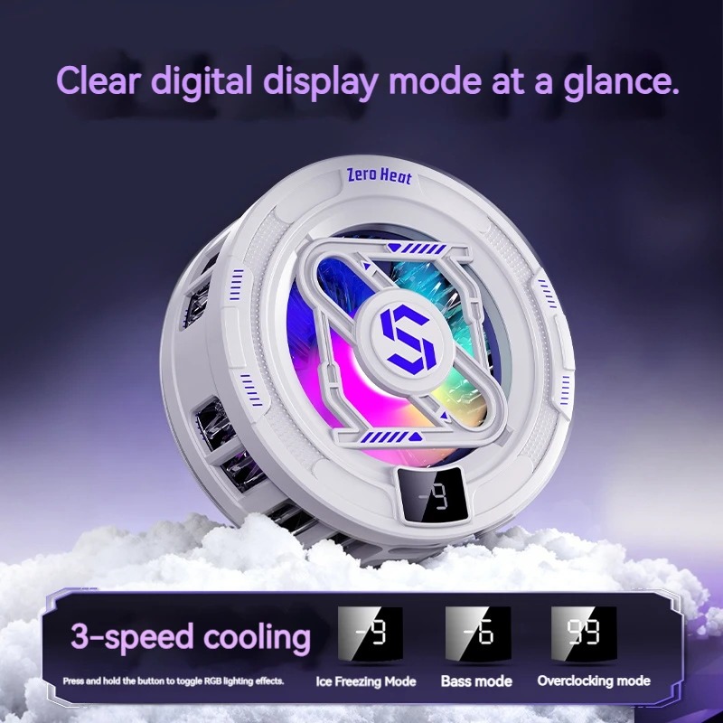 Gaming Accessories Rgb - K52 AIモバイルクーラー 磁気バッククリップ式アイス冷却ラジエーター デジタルディスプレイ RGBライト ゲーミングクーラー