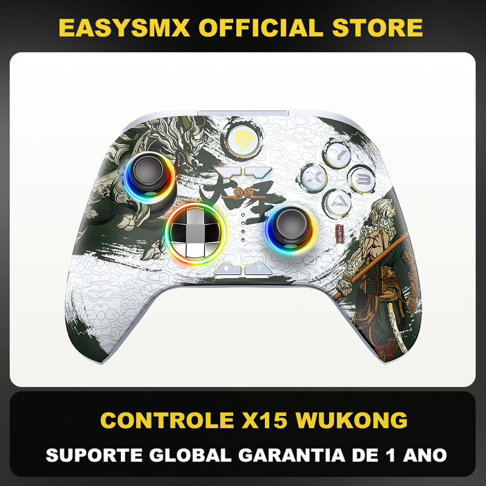 Gaming Accessories Rgb - Easysmx-Bluetoothワイヤレスゲームコントローラー,PC/ns/tv/電話と互換性があり/Steam,rgb hall効果,黒,myh wukong
