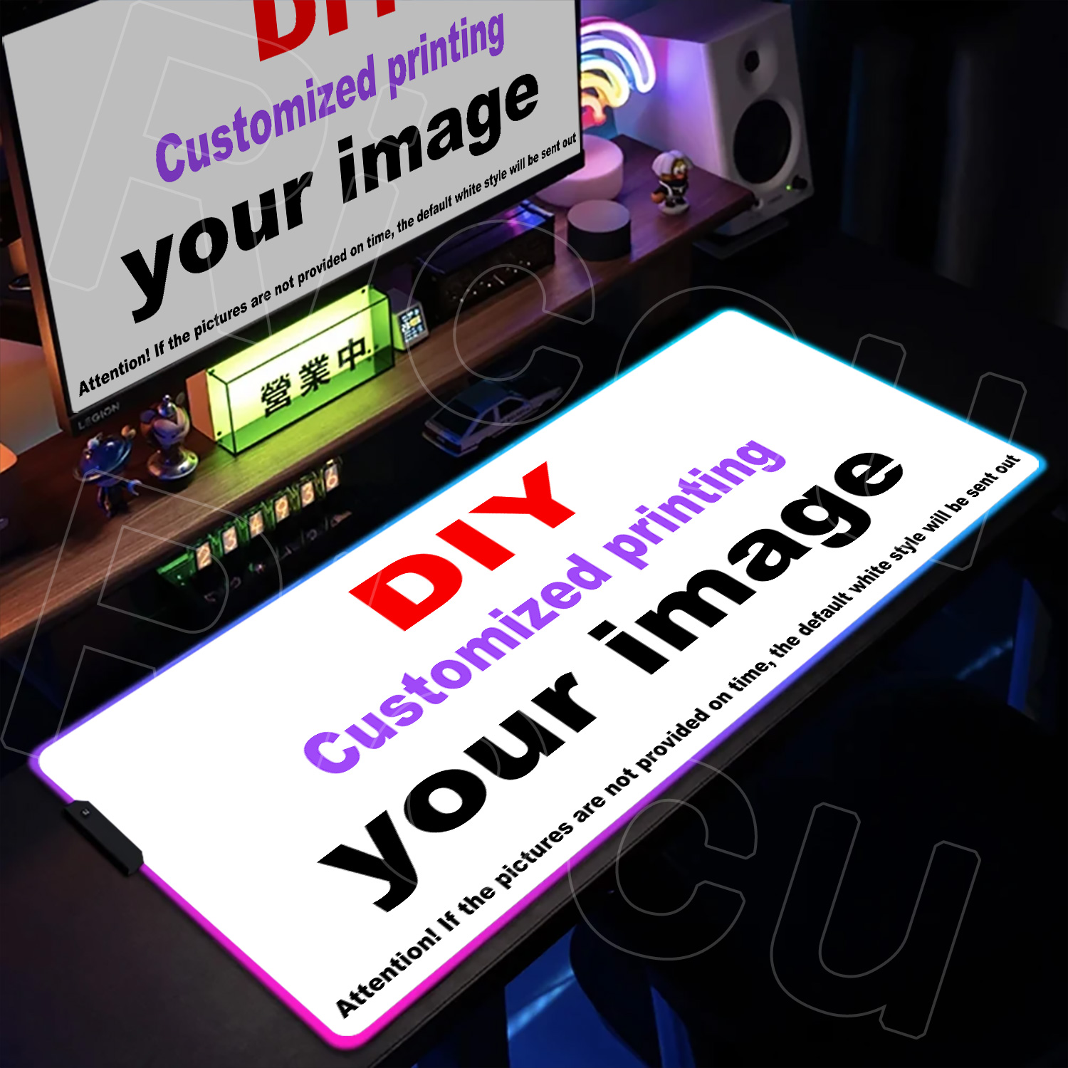 Gaming Accessories Images - RGB HD印刷 DIY カスタムマウスパッド あなたの画像 デスクマット