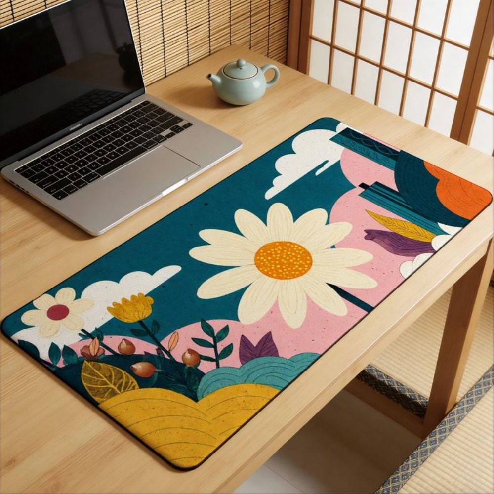 Gaming Laptop Essential Accessories - キリン柄の植物デザインの滑り止めボトムカバー、ゲームアクセサリー、ラップトップパッド、ワークスペースに欠かせないプレイヤー用具