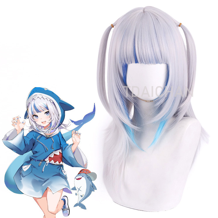 2025 Gawr Gura コスプレウィッグ ホワイトブル - Virtual Gaming Accessories のレビューと価格