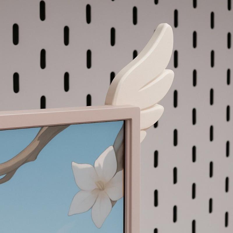 1組 3Dプリント製モニターウィング かわいい天使の翼の飾り - Gaming Accessories For Bedroom のレビューと価格