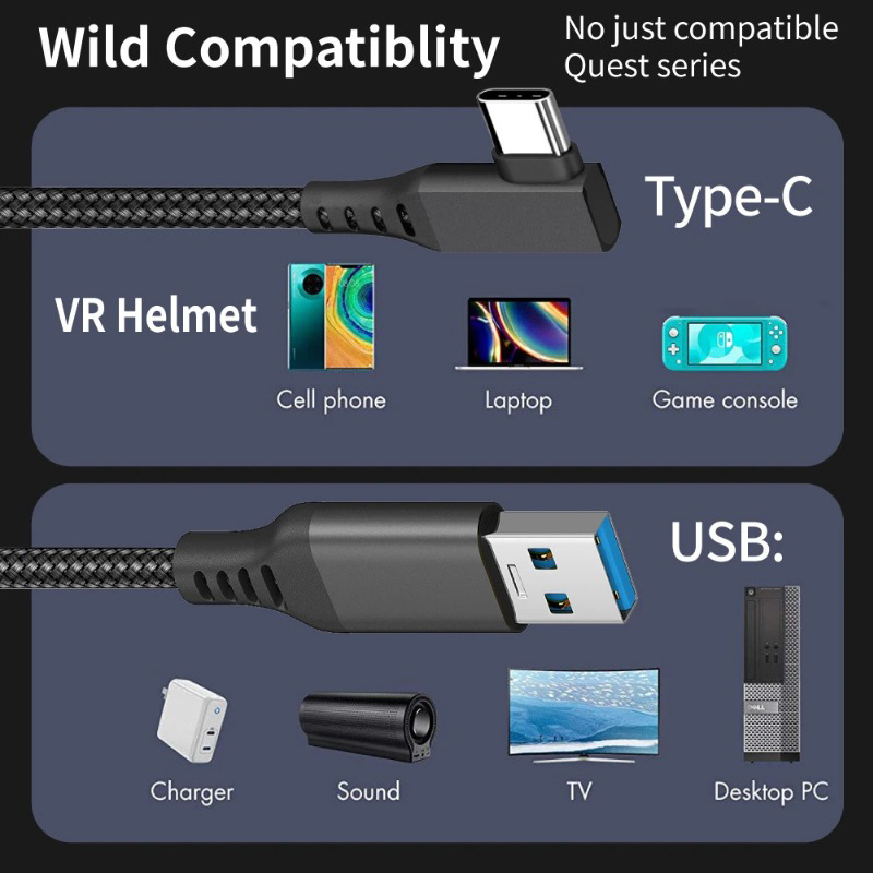 バーチャルリアリティ VR メガネケーブル USB A から - Virtual Gaming Accessories のレビューと価格