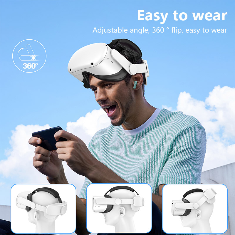 Oculus Quest 2用の調整可能なヘッドストラップの - Virtual Gaming Accessories のレビューと価格