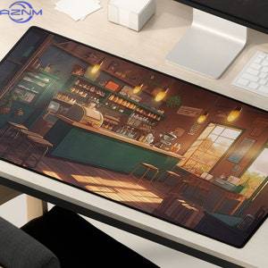 かわいいアニメデスクマット コーヒーショップアート XL ゲ - Gaming Accessories Shop のレビューと価格